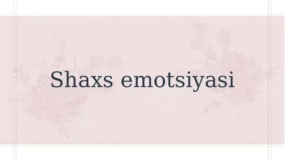 Shaxs emotsiyasi
