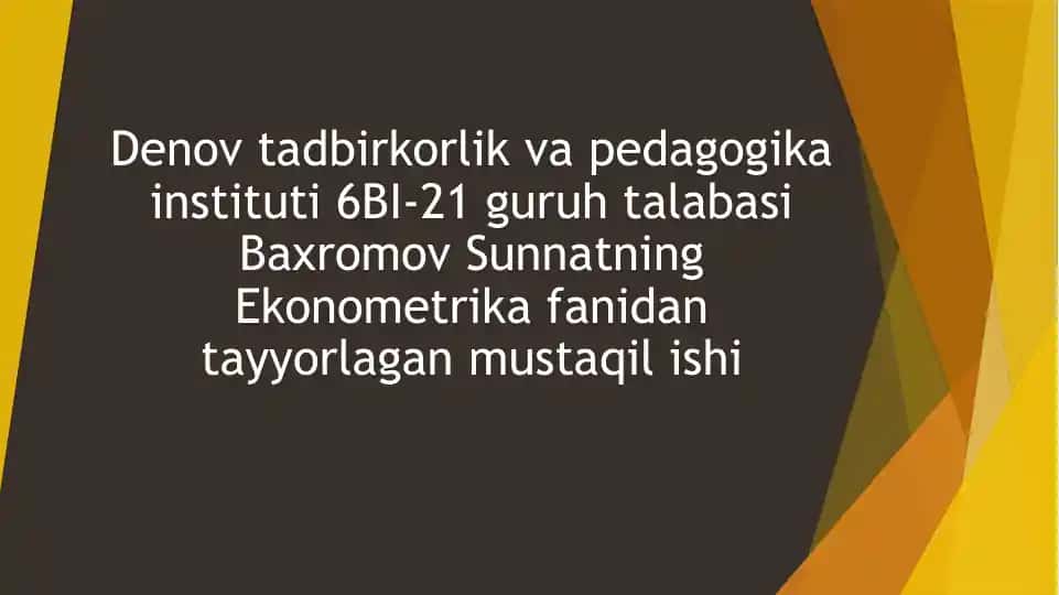 Iqtisodiy Tahlil