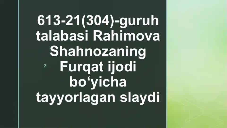 Furqat hayoti va ijodi