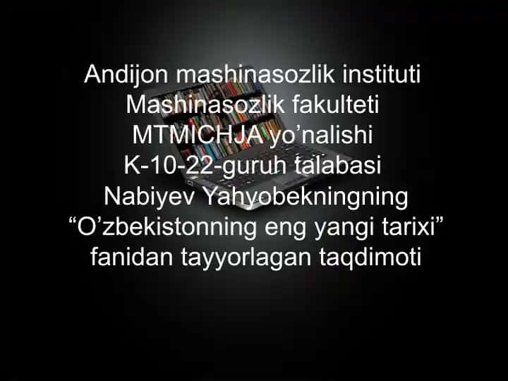"O'zbekistonning eng yangi tarixi"