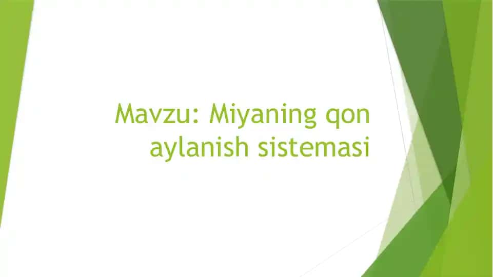miya qon aylanish sistemasi