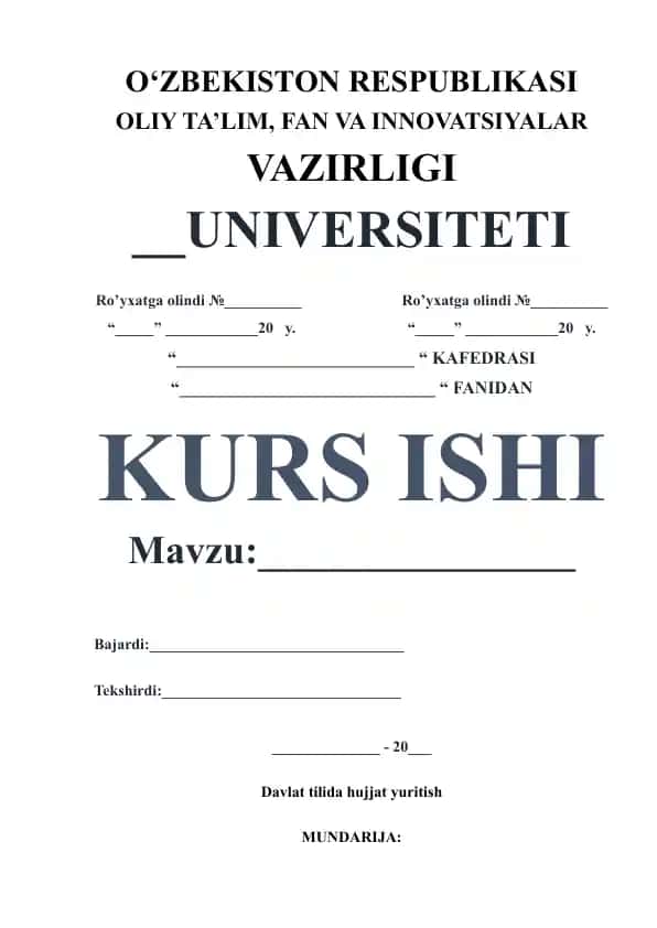 Davlat tilida hujjat yuritishning nazariy va amaliy jihatlari (kurs ishi)