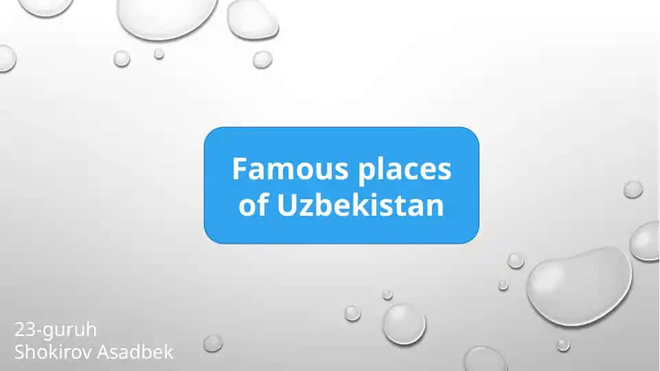 Famous places of Uzbekistan
