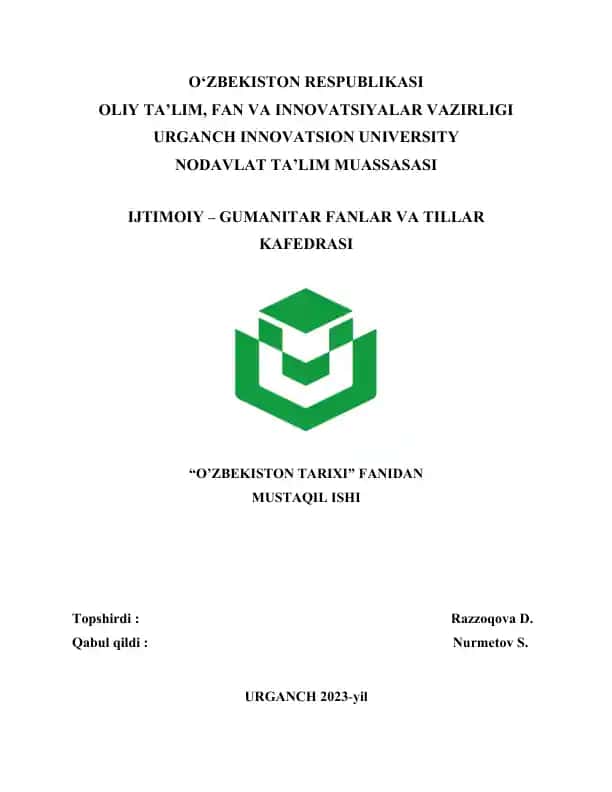 O'ZBEKISTON DAVLAT TARIXI MUZEYI