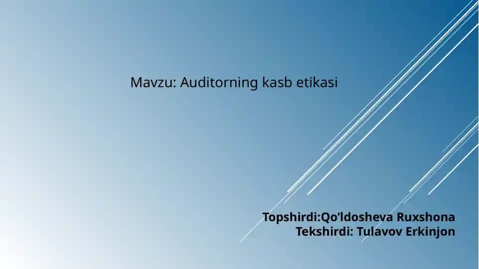 Auditorning kasb etikasi