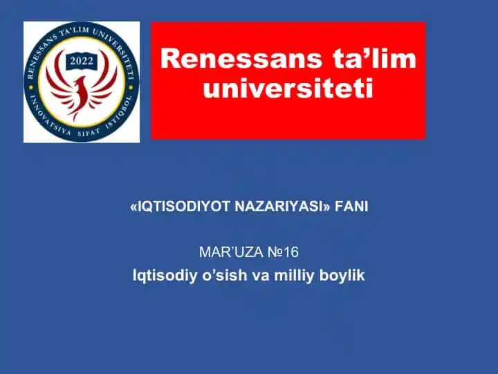 Iqtisodiyot Nazariyasi