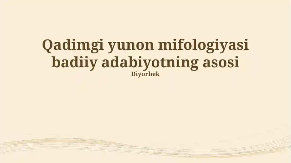 Qadimgi Yunon Mifologiyasi