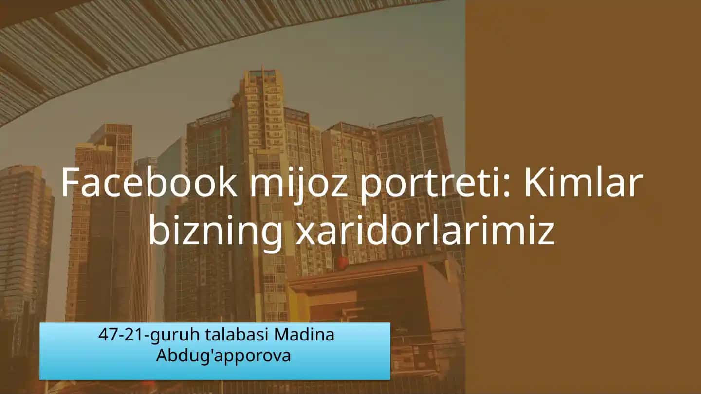 Xaridorlar Profilini O'rnatish