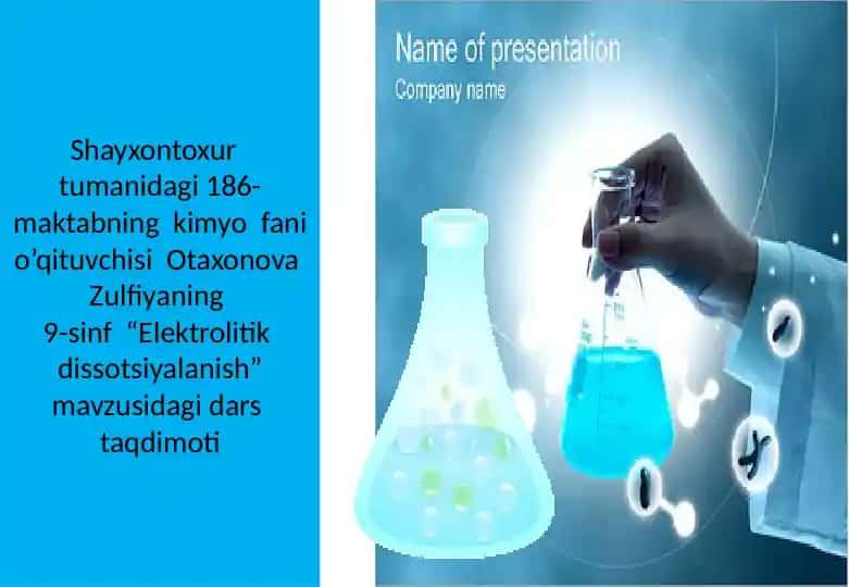 Shayxontoxurtumanidagi 186-maktabning kimyofan o‘qituvchisi Otaxonova Zulfiya