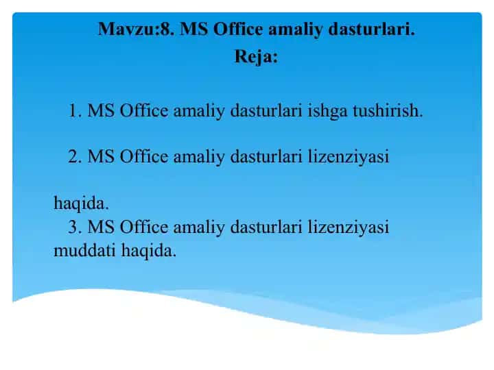 MS Office amaliydasturlari