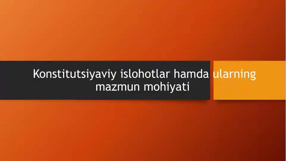 O‘zbekiston Respublikasi Konstitutsiyasi