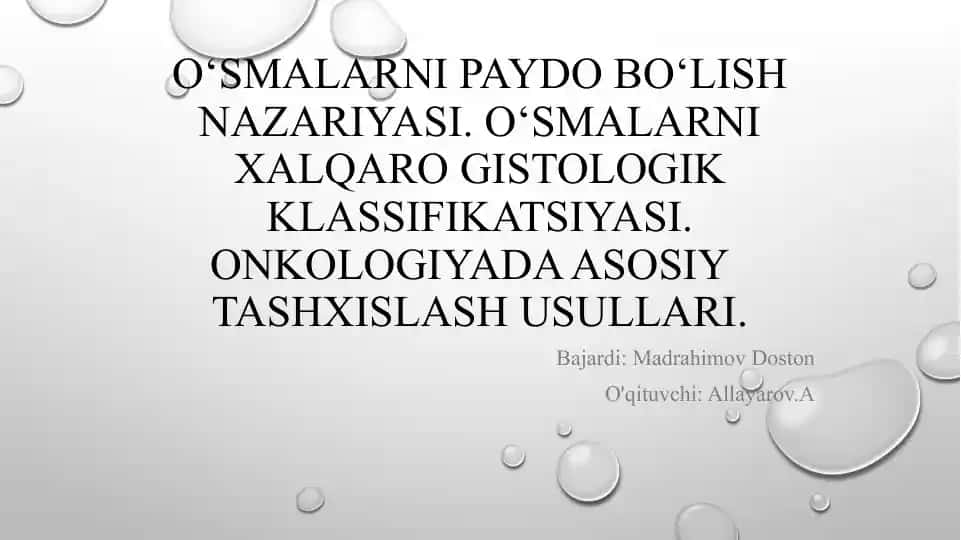 O‘smalarni paydo bo‘lish nazariyasi
