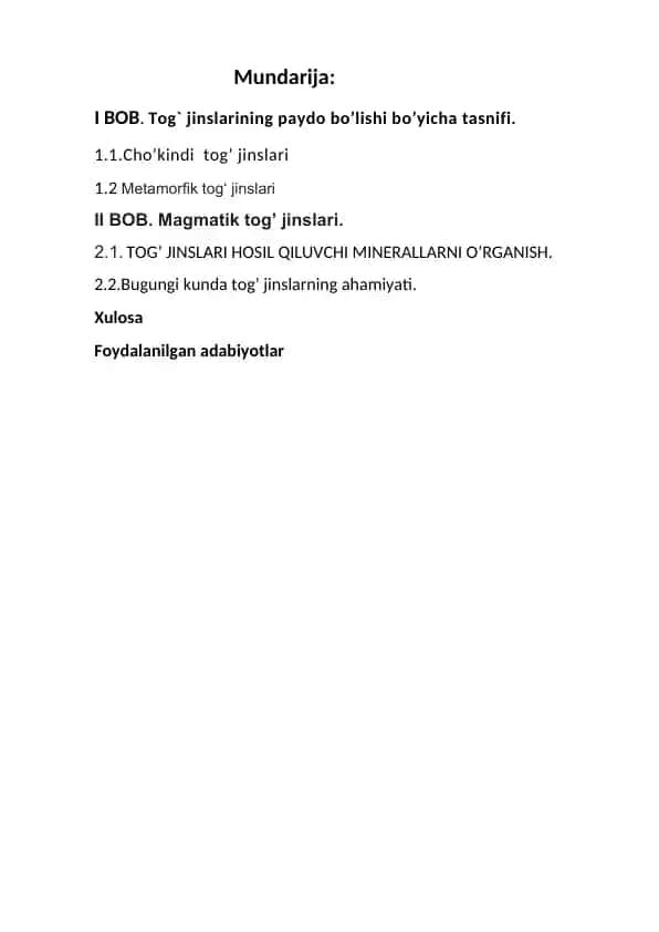 Geologiya va gidrogeologiya asoslari