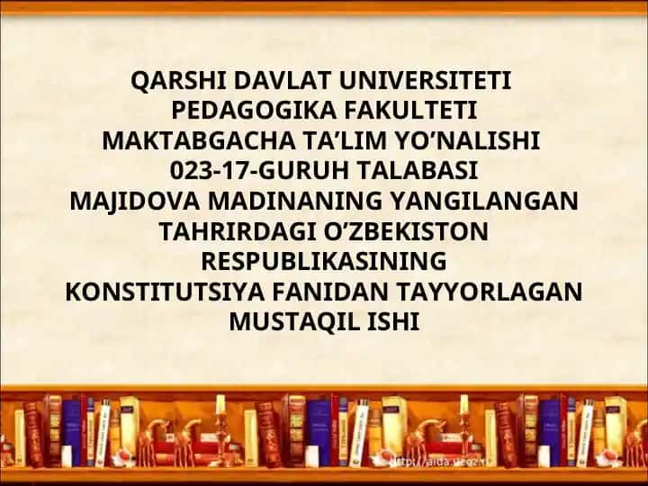 O'zbekiston Respublikasi Konstitutsiyasi