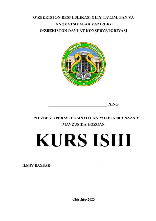 O‘zbek Operasi Bosin Otgan Yoliga Bir Nazar Kurs Ishi