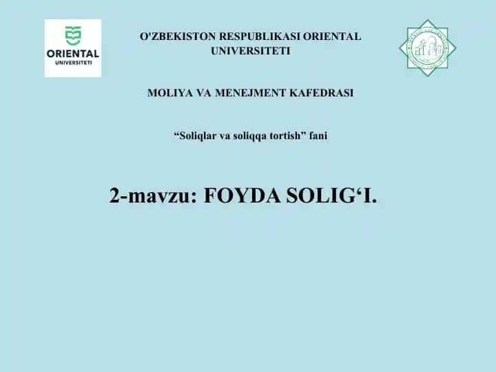Foyda Solig‘i
