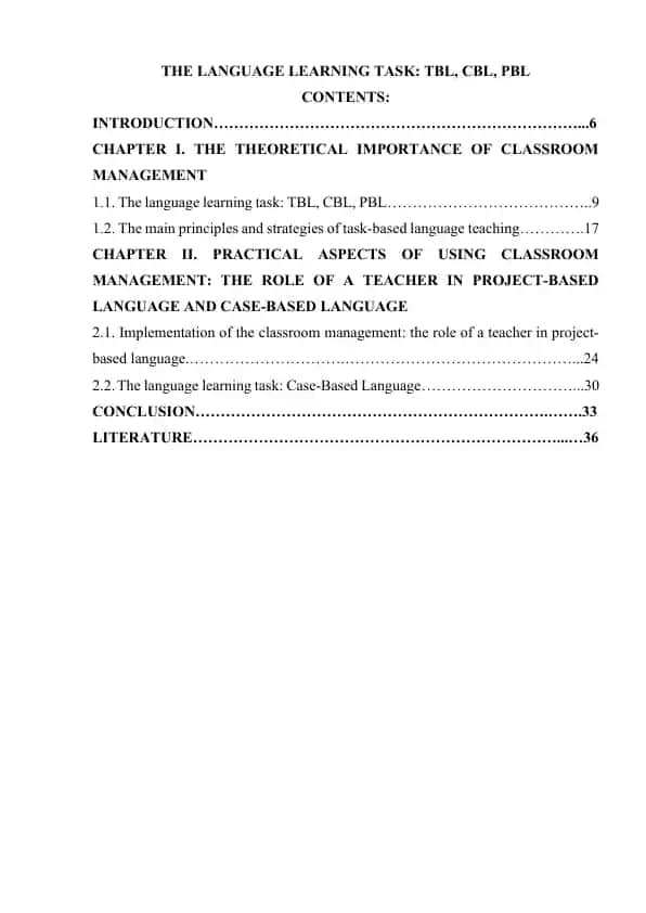 The Language Learning Task: TBL, CBL, PBL