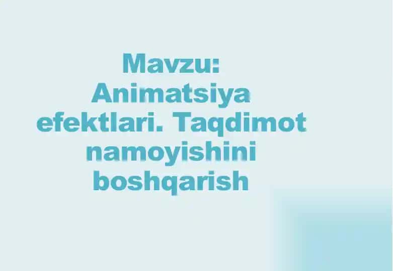 Animatsiya effektlari