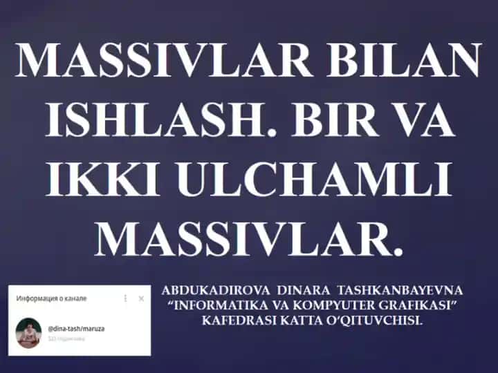 TAVSIYA ETILADIGAN ADABIYOTLAR VA INTERNET SAYTLARI