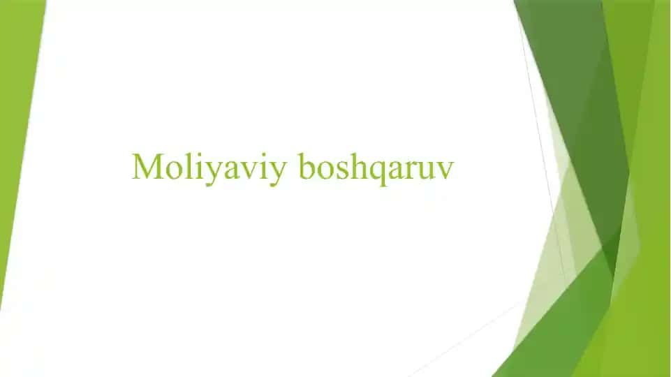 Moliyaviy boshqaruv