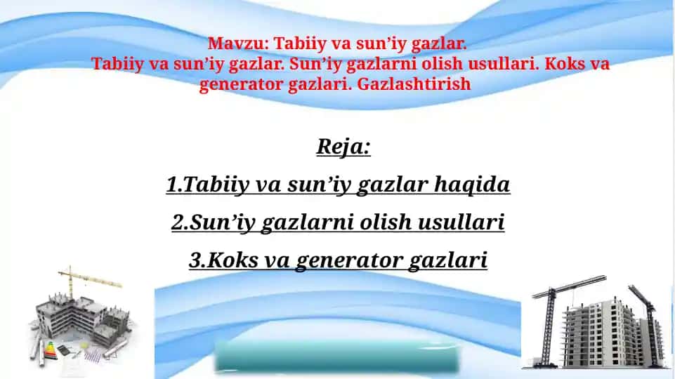 Gazlar haqida ma'lumotlar