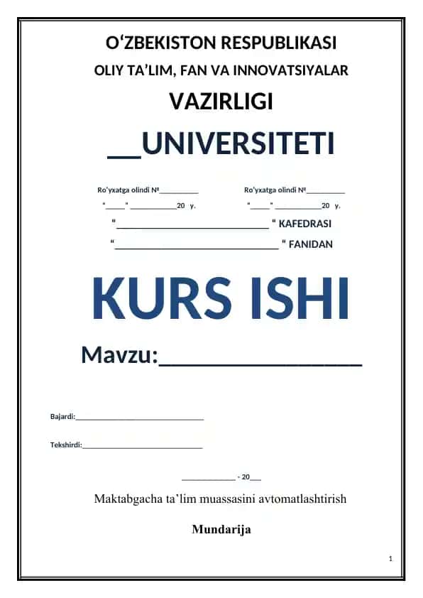 Onlayn maktabgacha ta’lim muassasi platformasi