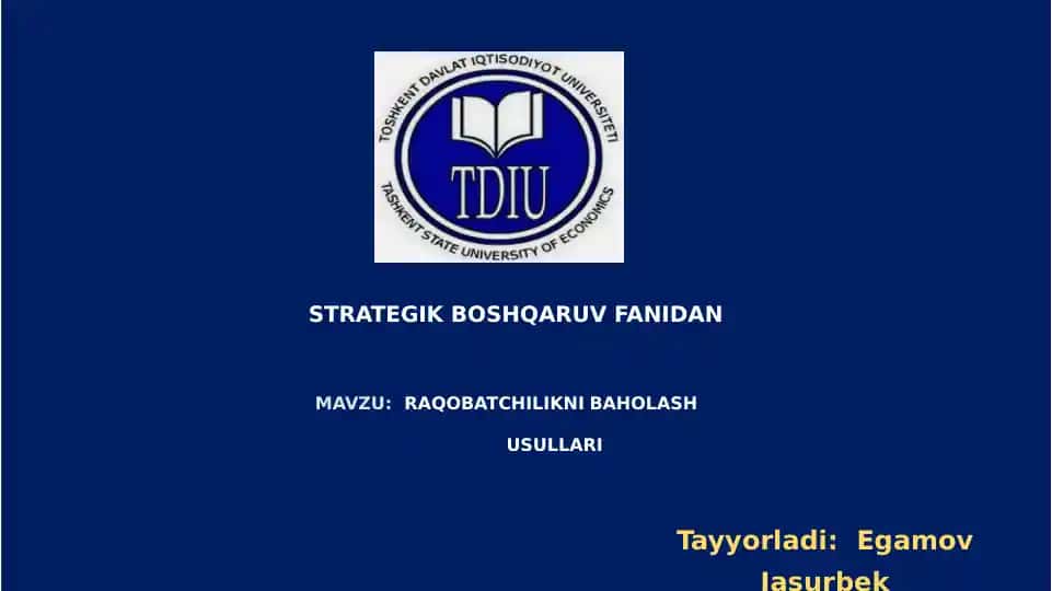 RAQOBATCHILIKNI BAHOLASH USULLARI