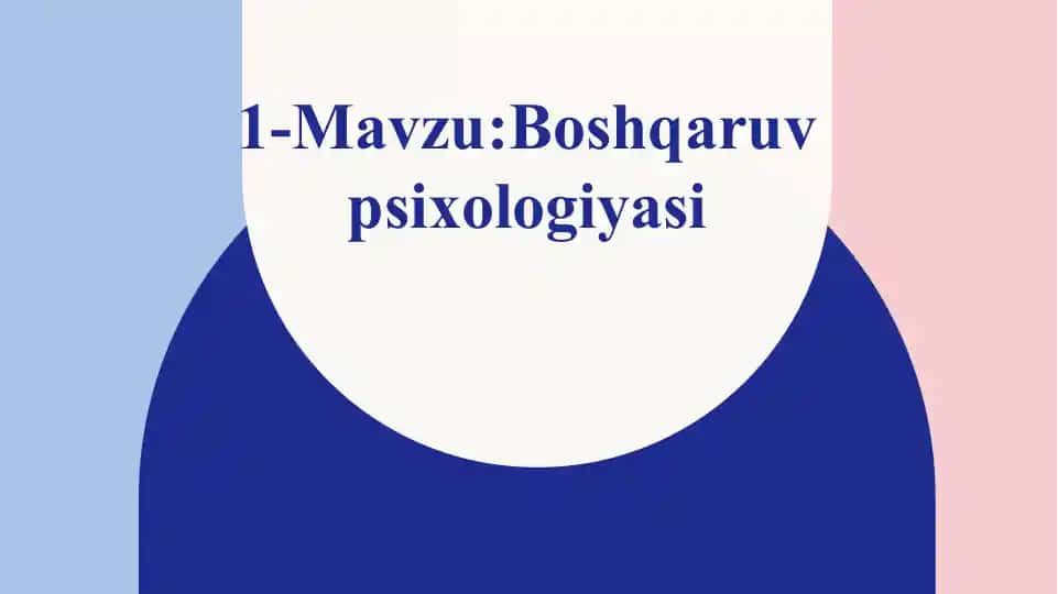Boshqaruv psixologiyasi