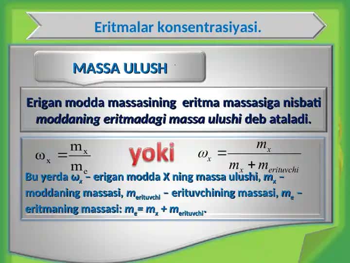Eritmalar konsentrasiyasi
