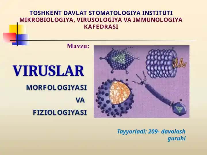 Viruslar morfologiyasi va fiziologiyasi