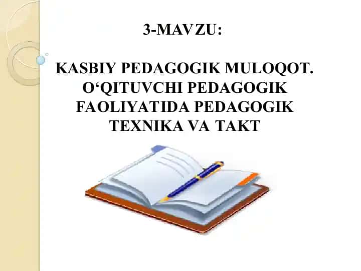 KASBIY PEDAGOGIK MULOQOT