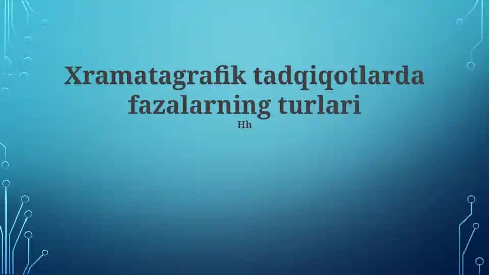 Xramatagrafik tadqiqotlarda fazalarning turlari