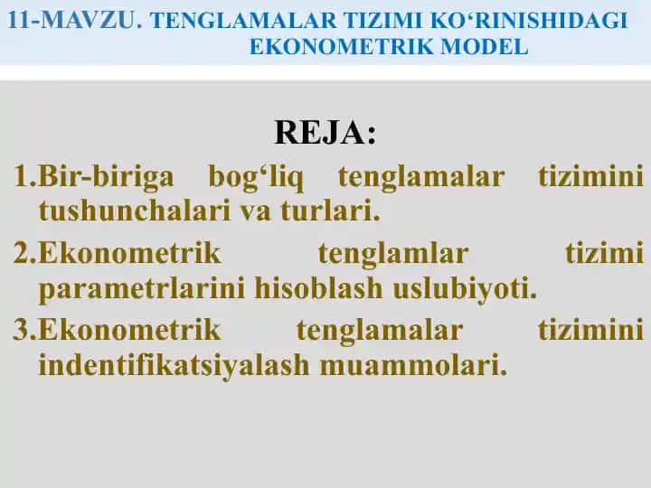 Ekonometrik modellar