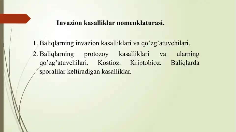 Invazion kasalliklar nomenklaturasi
