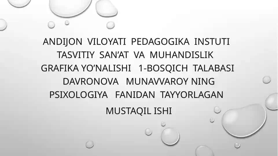 Maktabgacha yosh davirda psixik rivojlanish xususiyatlari