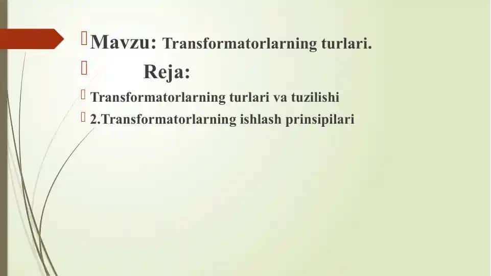 Transformatorlarning turlari