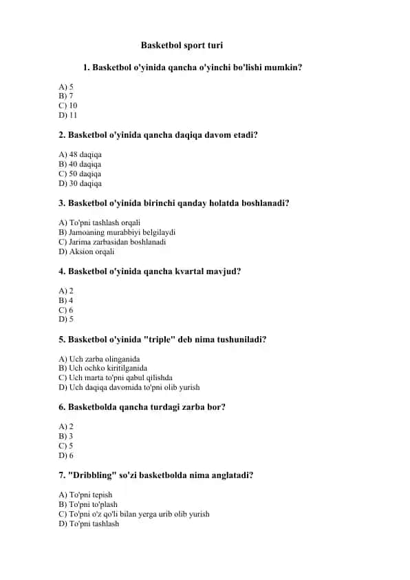 Basketbol sport turi