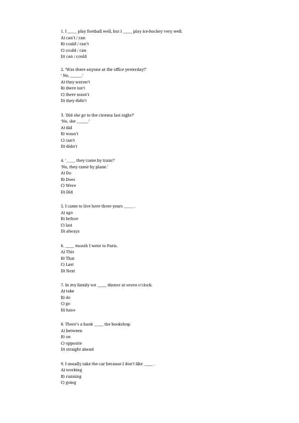 English Grammar Test