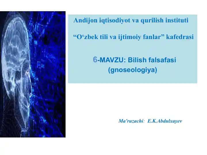 Bilish falsafasi (gnoseologiya)