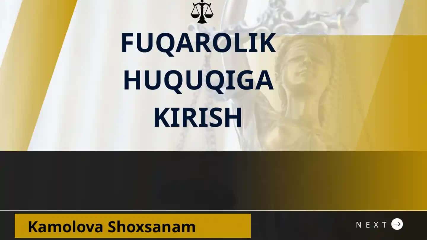 Fuqarolik huquqi tushunchasi