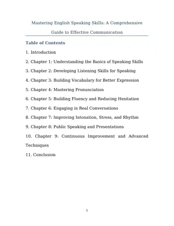 Mastering English Speaking Skills