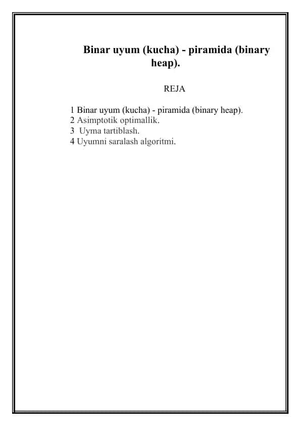 Binar uyum (kucha) - piramida (binary heap)