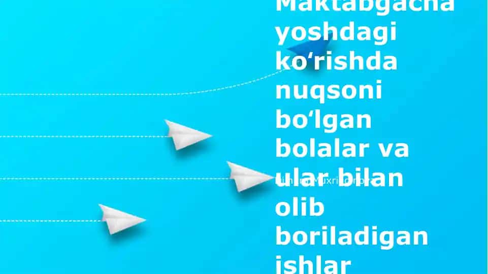 Maktabgacha yoshdagi koʻrishda nuqsoni bo‘lgan bolalar va ular bilan olib boriladigan ishlar