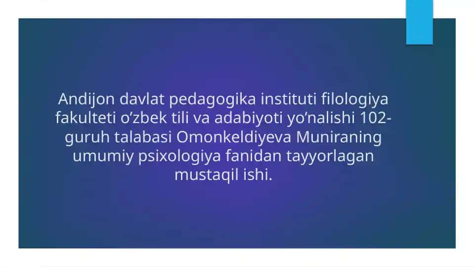 Ta'lim va tarbiya psixologiyasi
