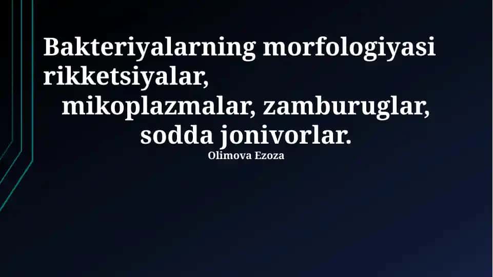 Bakteriyalarning morfologiyasi