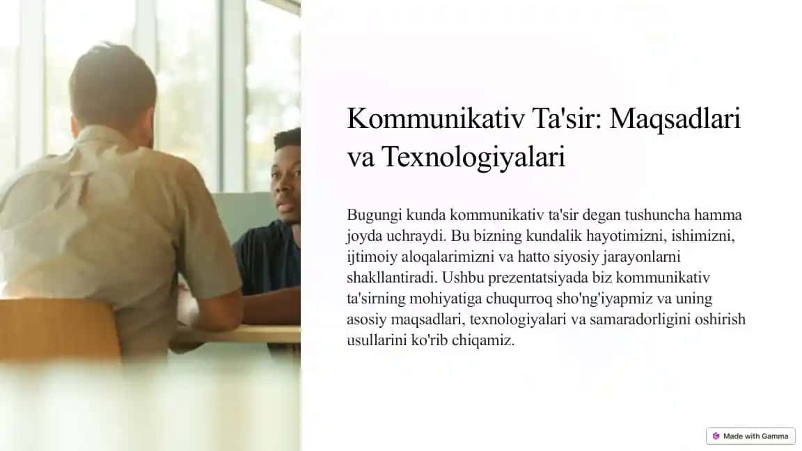 Kommunikativ Ta'sir: Maqsadlari va Texnologiyalari