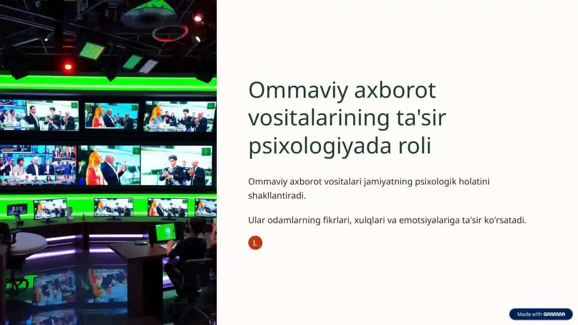 Ommaviy axborot vositalarining ta'sir psixologiyada roli
