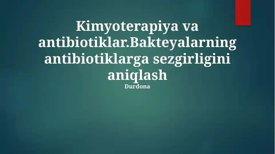 Kimyoterapiya va antibiotiklar