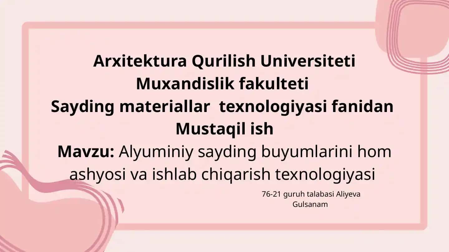 Alyuminiy Sayding Buyumlarini Hom Ashyosi va Ishlab Chiqarish Texnologiyasi