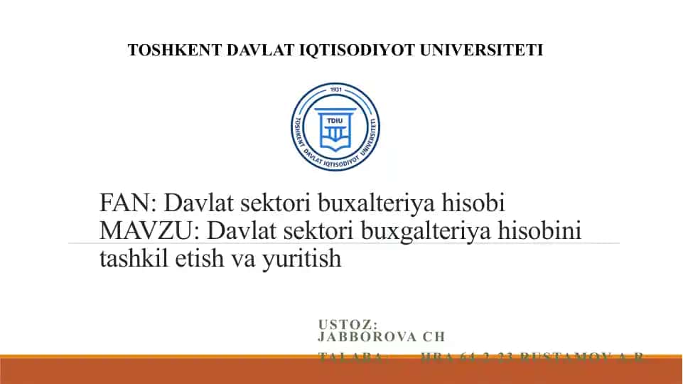 Davlat sektori buxgalteriya hisobi